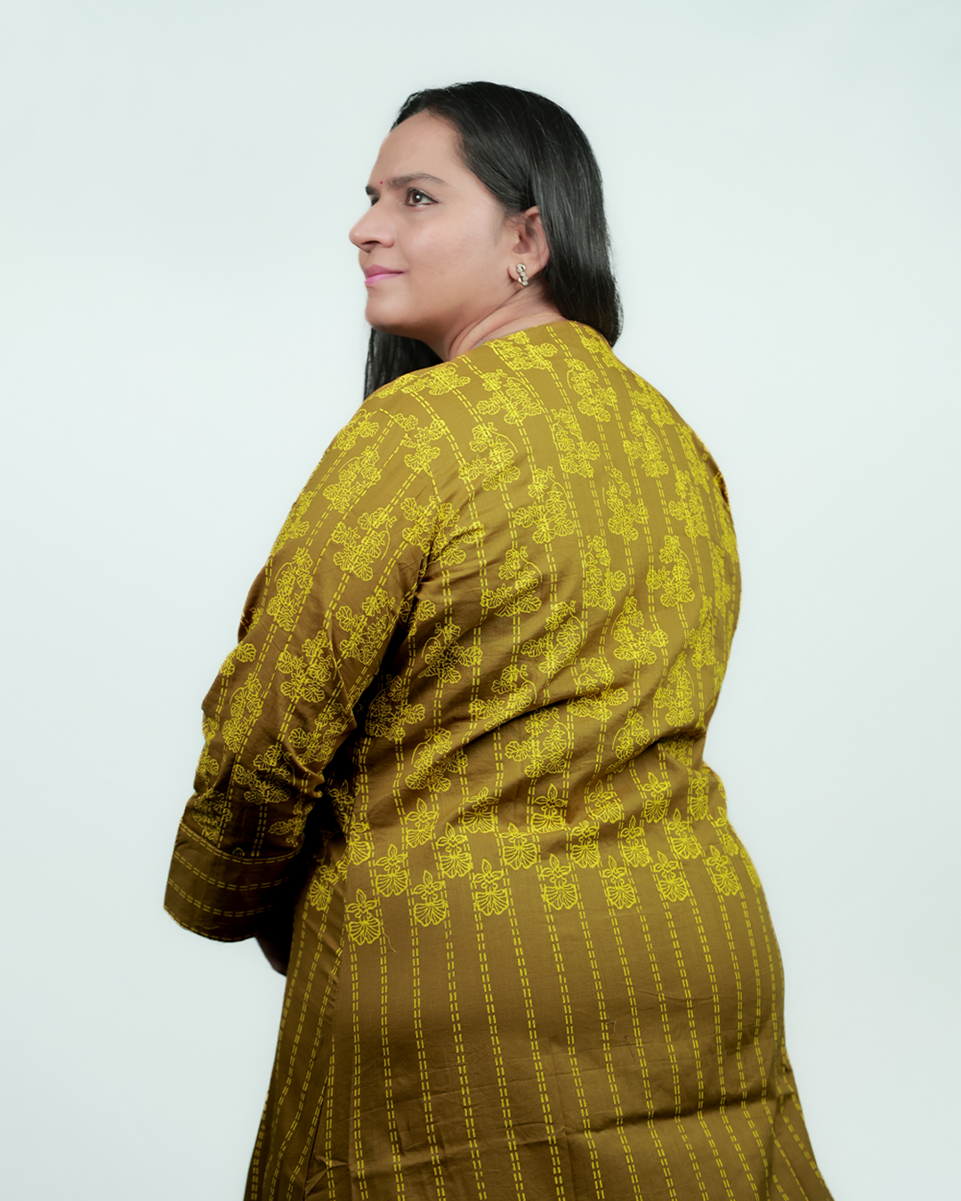 The 'Dancing Lady' Layered Ensemble 3-piece set - Fitted, 100% Cotton, Moss Green