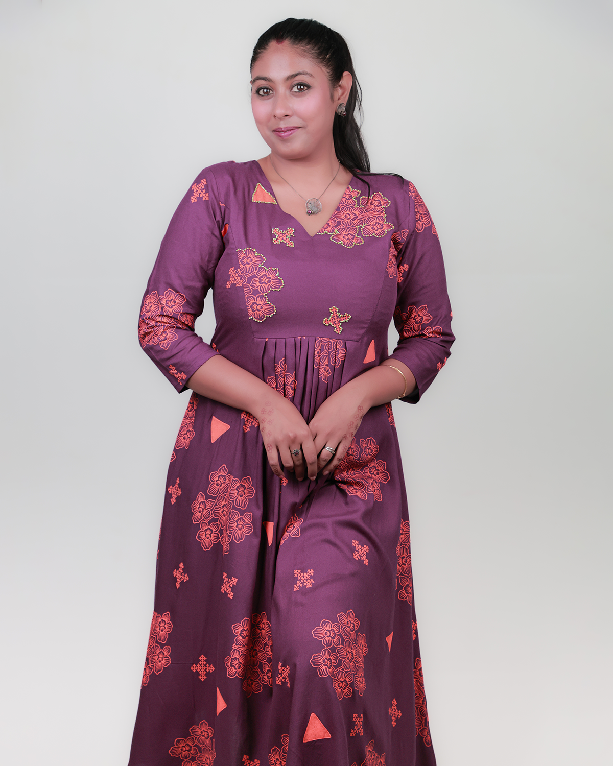 The 'Phalaenopsis' Versatile Kurta set - Fitted, Viscose, Purple
