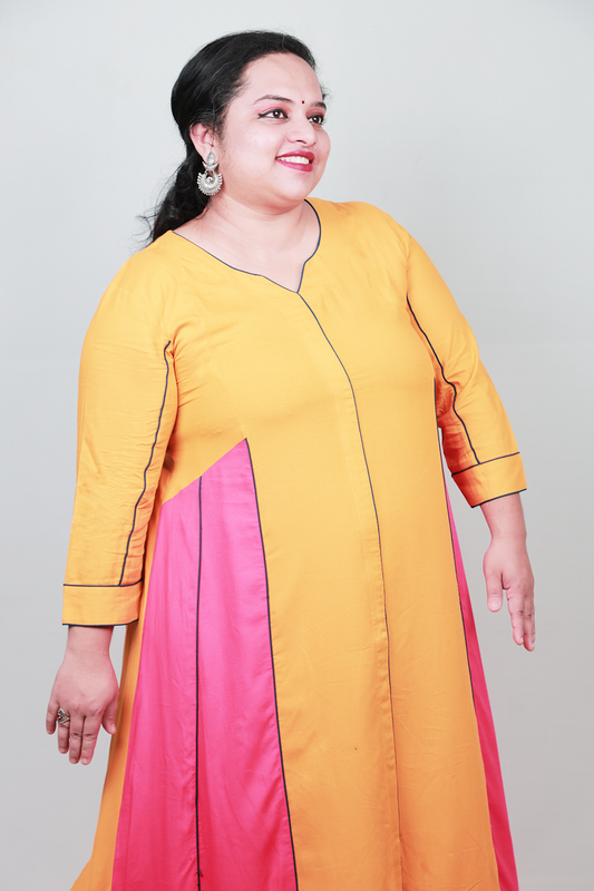 Colour-Block Kali Suit Set – Comfort fit, 2-Piece (Top & Bottom)